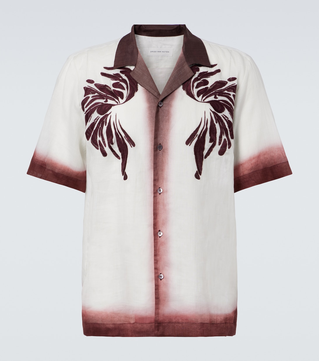 

Вышитая рубашка для боулинга Dries Van Noten, бордовый
