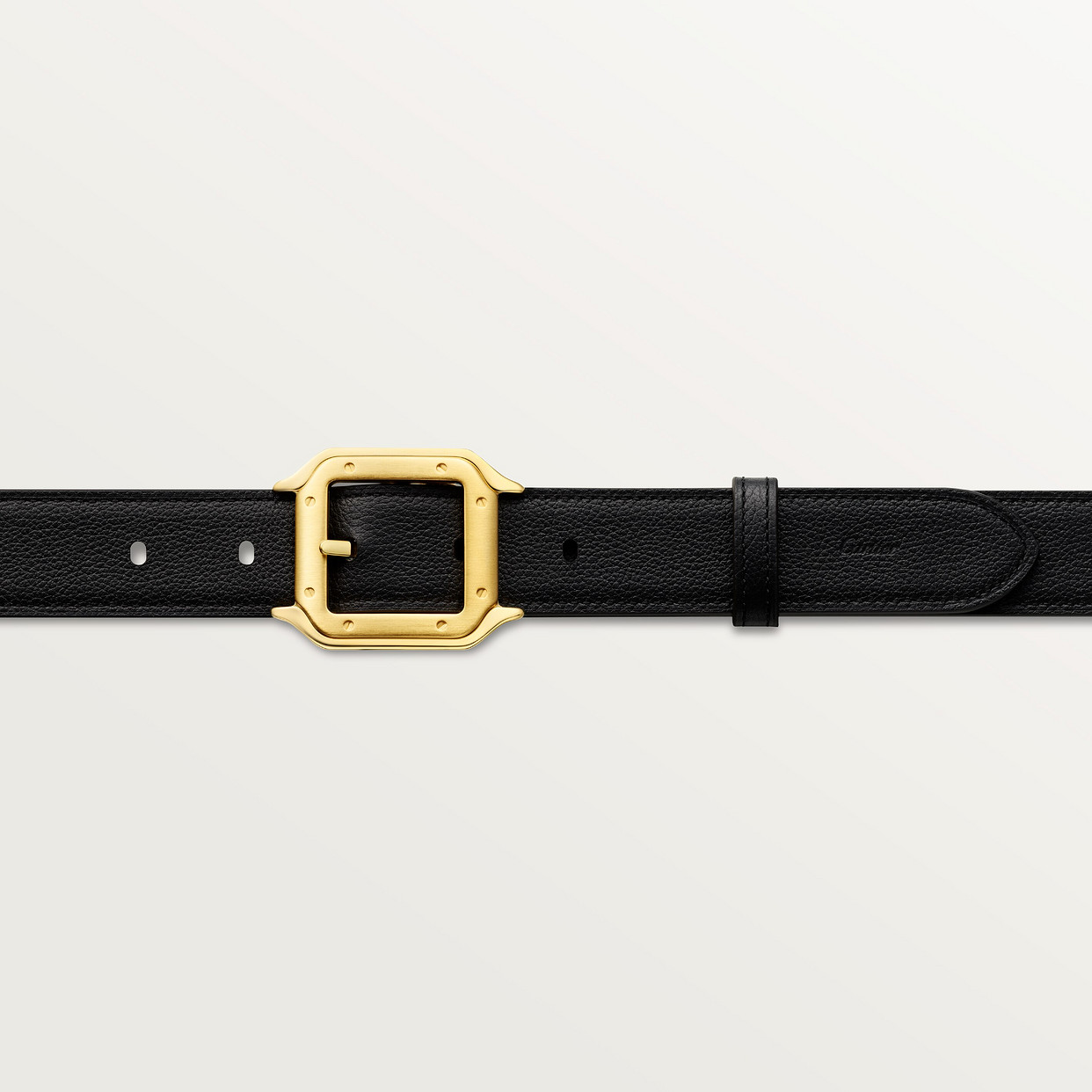 

Мужской ремень Cartier Ceinture, Santos de Cartier, черная и коричневая зернистая воловья кожа