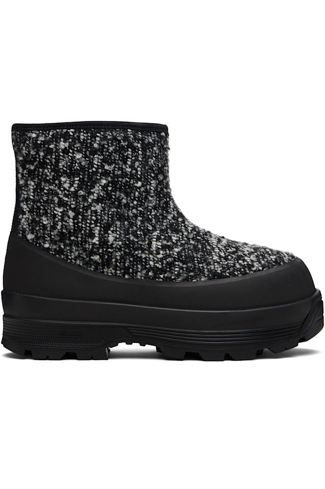 

Diemme Черно-Белые сапоги из овчины Badia