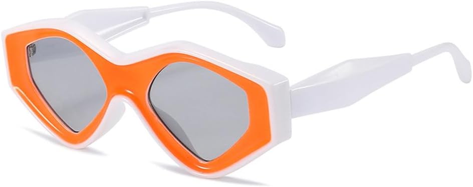 

Женские солнцезащитные очки «кошачий глаз» с выразительным дизайном, винтажные, для активного отдыха и путешествий, с защитой от УФ-излучения UV400 TKKTLLT, White Orange Gray