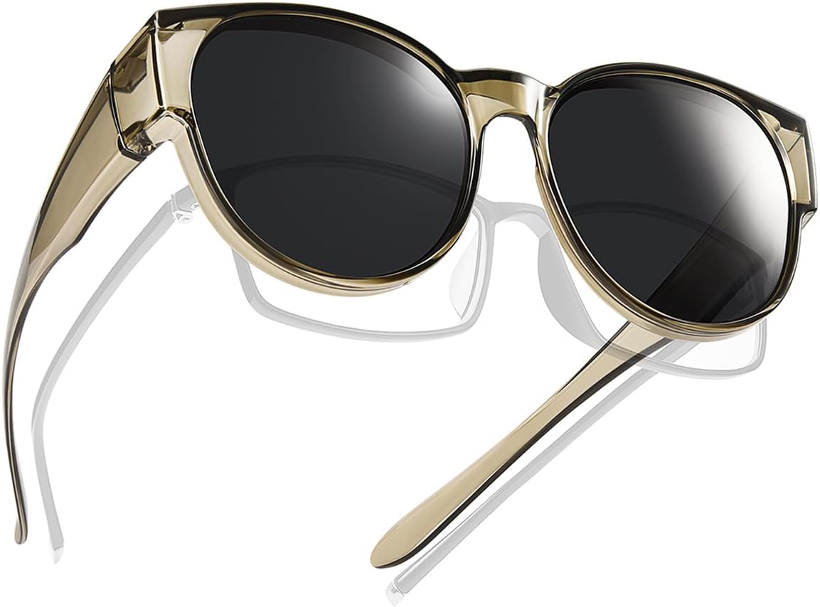 

Поляризованные солнцезащитные очки для женщин и мужчин, предназначенные для вождения, с защитой от УФ-излучения UV400, оправа «кошачий глаз» TINHAO, Light Green Frame/Black Lens