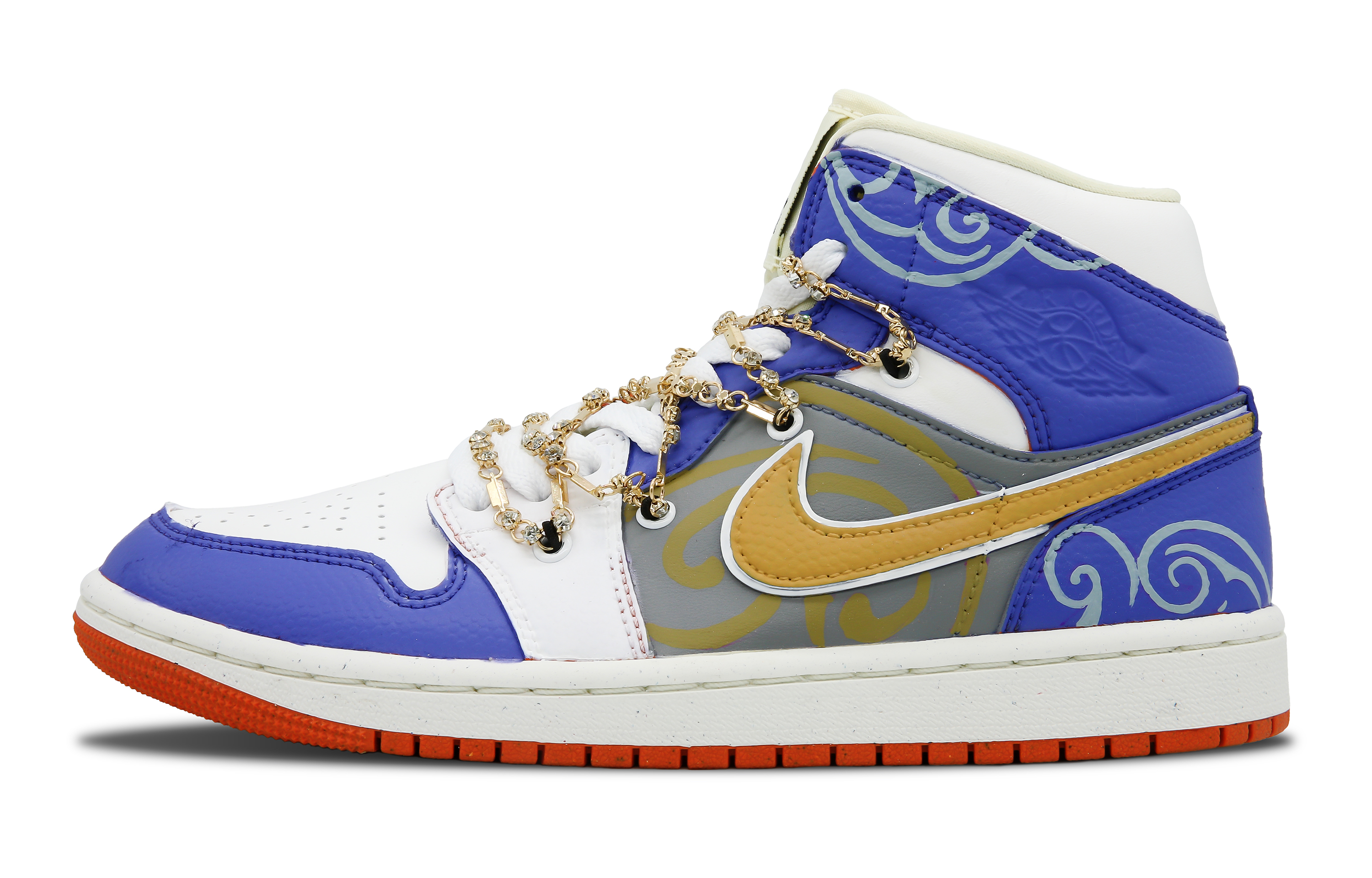 

Кроссовки Air JORDAN 1 Vintage Basketball Shoes Women's Mid-Top Blue White