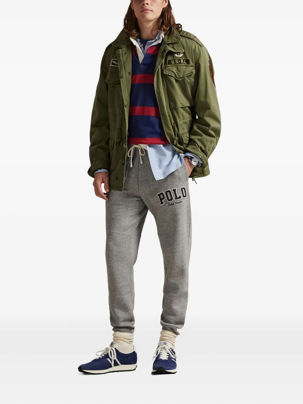 Спортивные штаны с вышитым логотипом POLO RALPH LAUREN, серый — фото 2