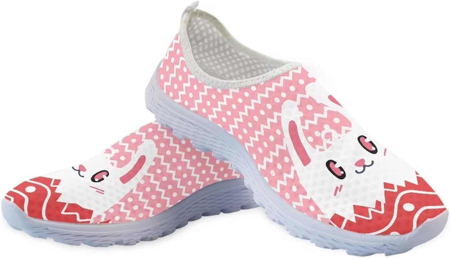 Кеды Belidome Slip On Clipper для женщин и мужчин, повседневная комфортная обувь для ходьбы и бега, Cartoon Egg Rabbit — фото 2