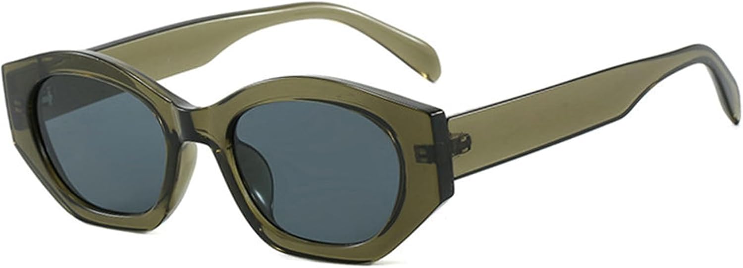 

Солнцезащитные очки COTIA Fashion Cat Eye для женщин и мужчин, винтажные, с асимметричным многоугольным оправой, в стиле «кошачий глаз», для путешествий и отдыха на природе, Green