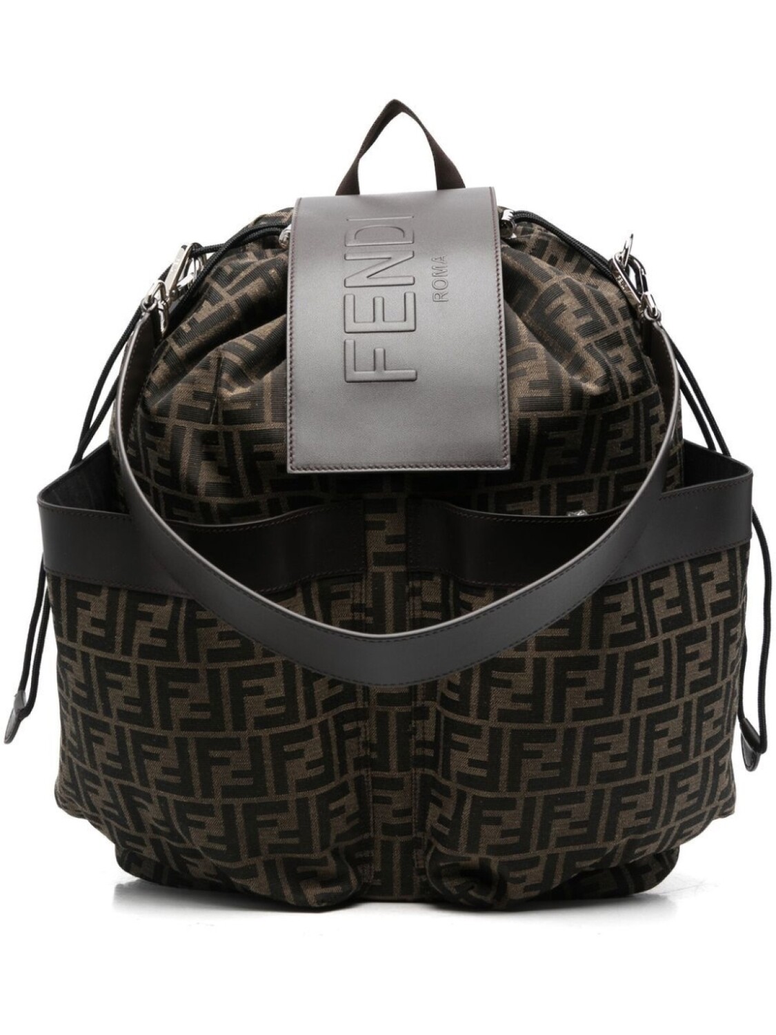 

FENDI рюкзак с монограммой, коричневый