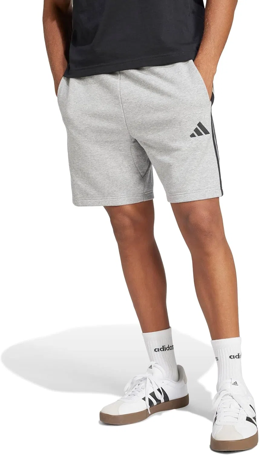 Мужские шорты Adidas Essential Three Stripes из французской махровой ткани — фото 3