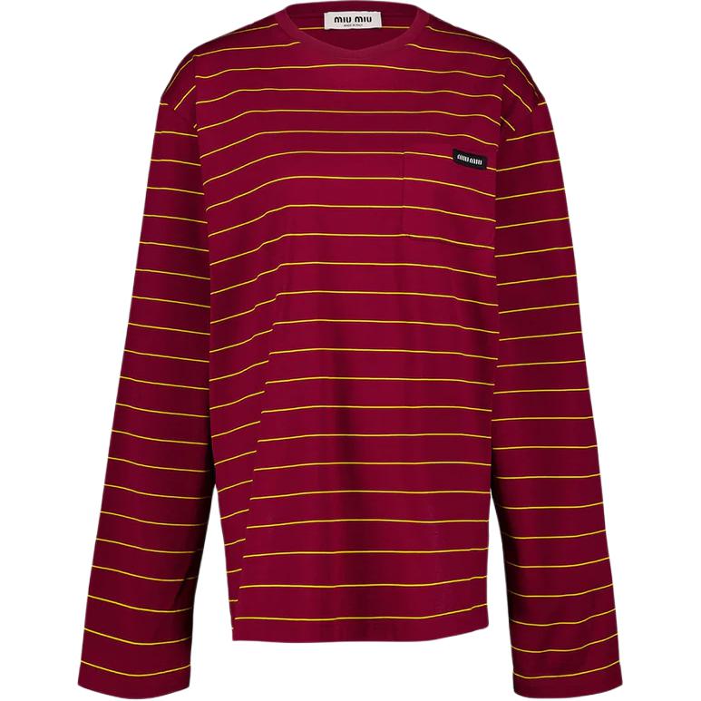 

Длинный рукав хлопковая футболка MIU MIU, фуксия, Розовый, Длинный рукав хлопковая футболка MIU MIU, фуксия