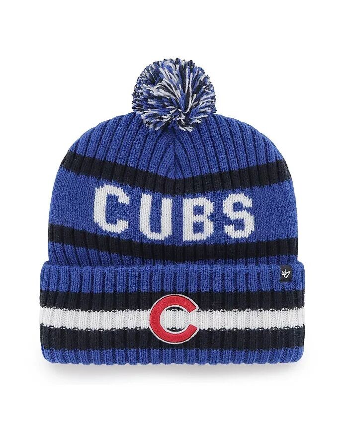 

Мужская вязаная шапка с манжетами и помпоном Royal Chicago Cubs '47 Bering '47 Brand, синий