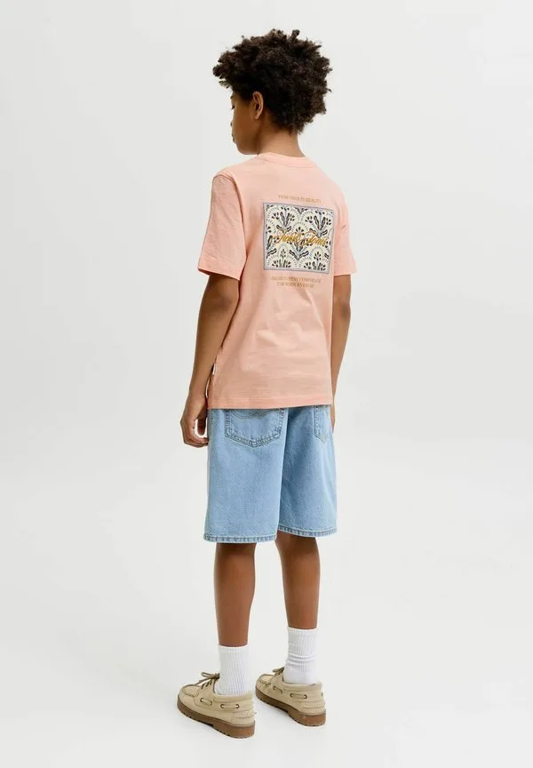 Футболка, футболка для подростков, футболка с принтом Jack & Jones Junior, Peach Melba — фото 2