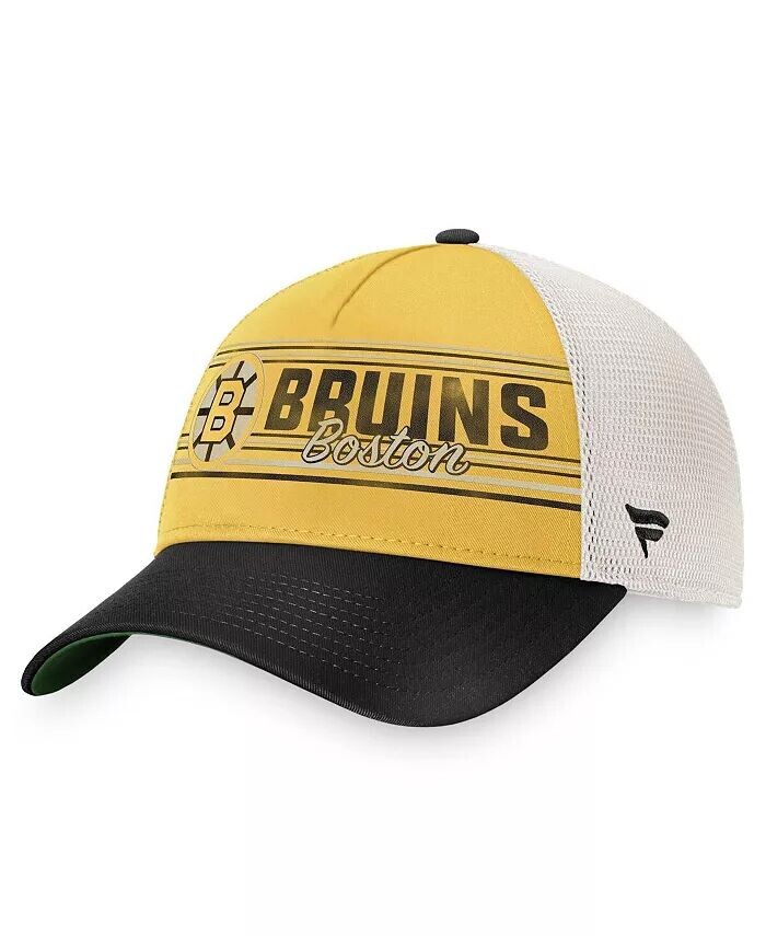 

Мужская золотисто-черная кепка Boston Bruins True Classic Retro Trucker Snapback Fanatics