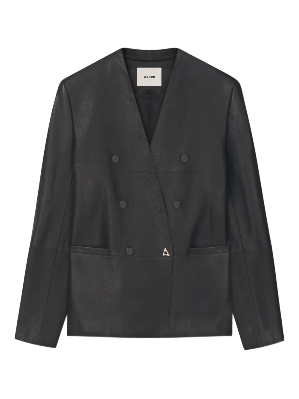

Кожаный двубортный пиджак Lilith Aeron, черный