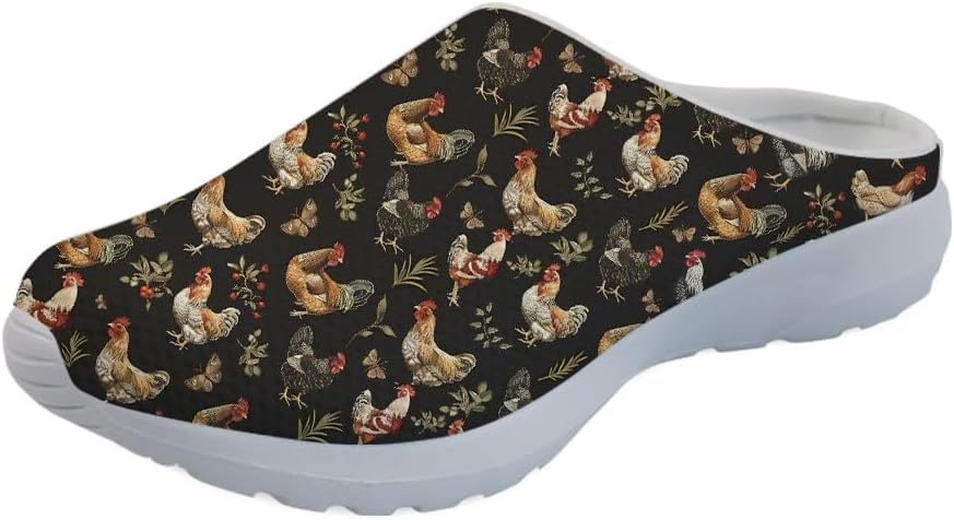 

Forchrinse Южноиндийские африканские слипоны-ходунки для мужчин и женщин, садовые сабо, медицинская обувь, дышащие, Retro Chicken
