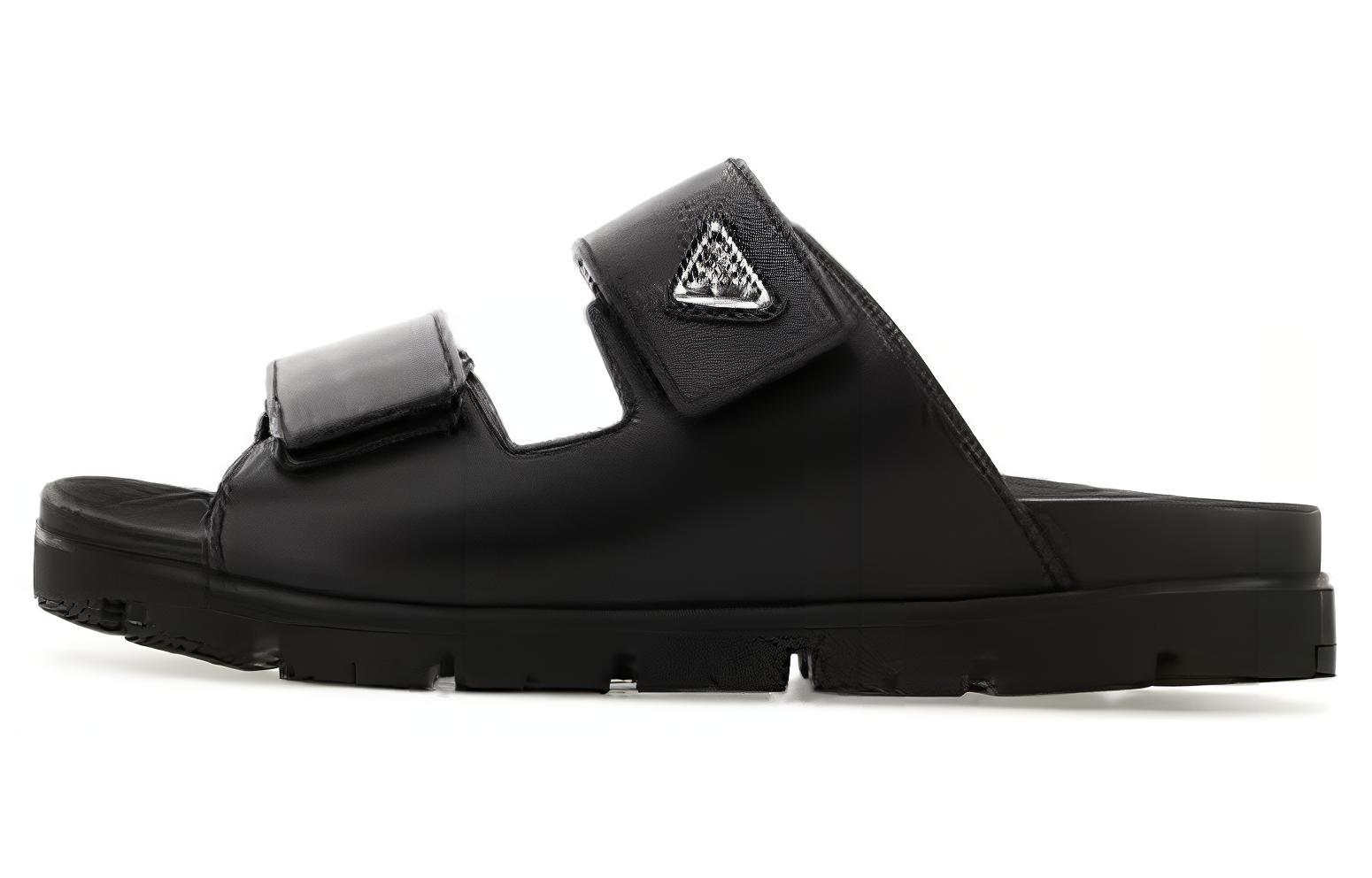 

Сандалии с кожаными ремешками PRADA, Black