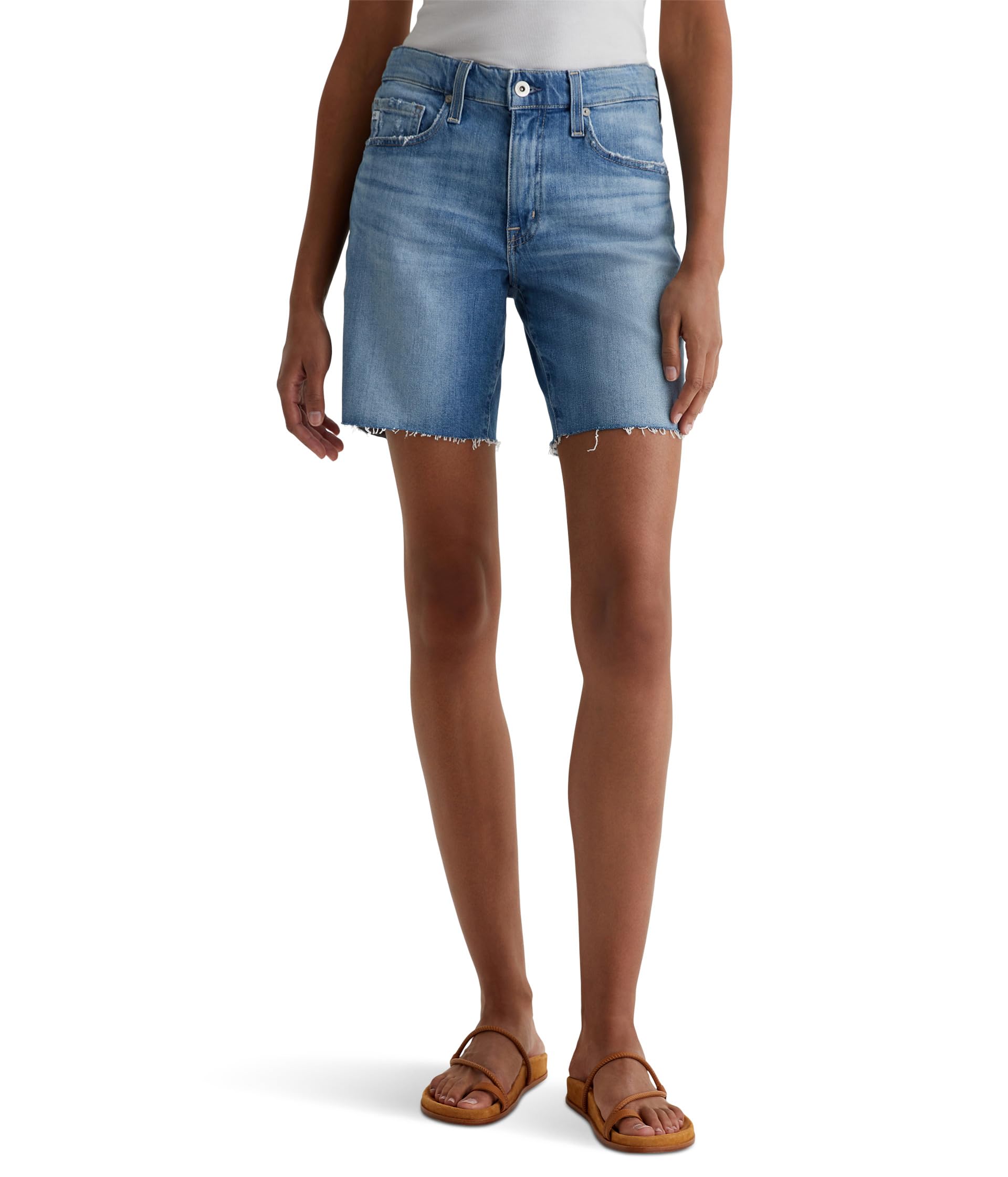 

Шорты AG Jeans Ex-Boyfriend Mid-Rise Slouchy Shorts, Iris