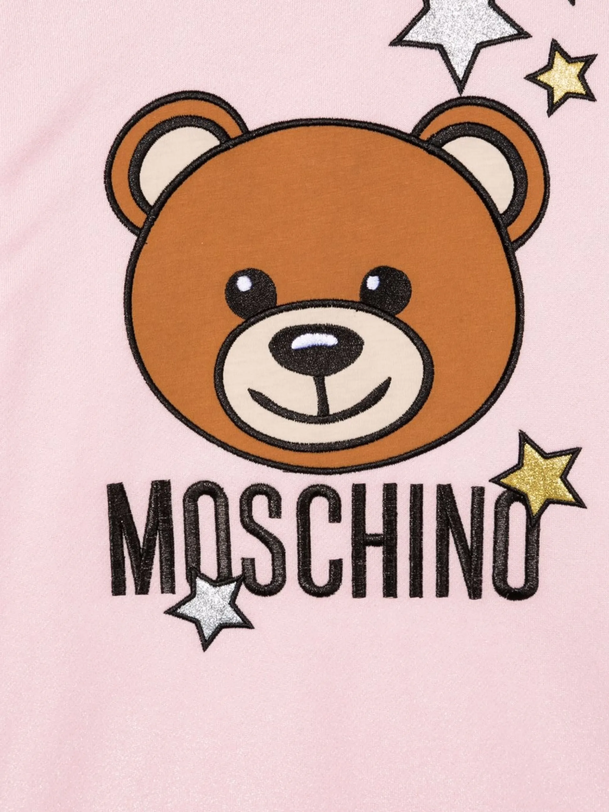 Платье из джерси с графичным принтом Moschino Kids, розовый — фото 3