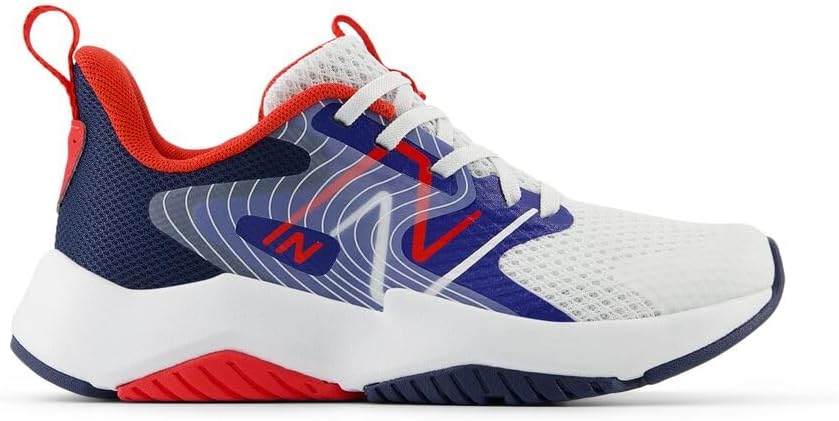 Детские кроссовки New Balance Rave Run V2 на шнуровке (унисекс), белый/красный — фото 3