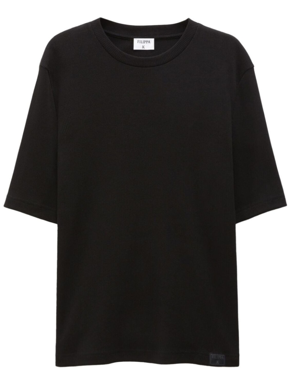 

Filippa K футболка в рубчик с нашивкой-логотипом, черный