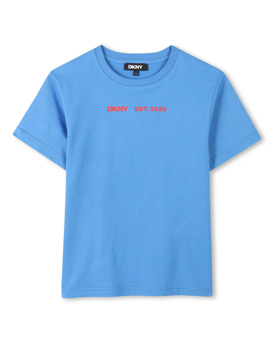 

Футболка для мальчика из фиолетового хлопка DKNY, пурпурный