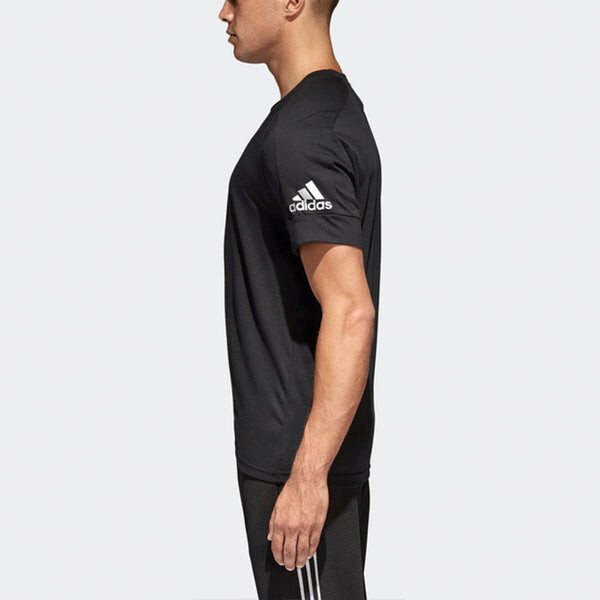 Футболка дышащие уютные повседневные с круглым вырезом Adidas, черный — фото 4