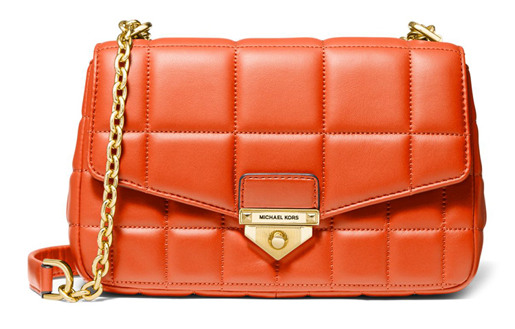 

MICHAEL KORS Soho Sheepskin Crossbody Bag, женская сумка через плечо оранжевого цвета