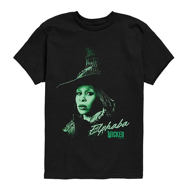 

Футболка с портретом Эльфабы Wicked for Good для мальчиков 8-20 Licensed Character, Black