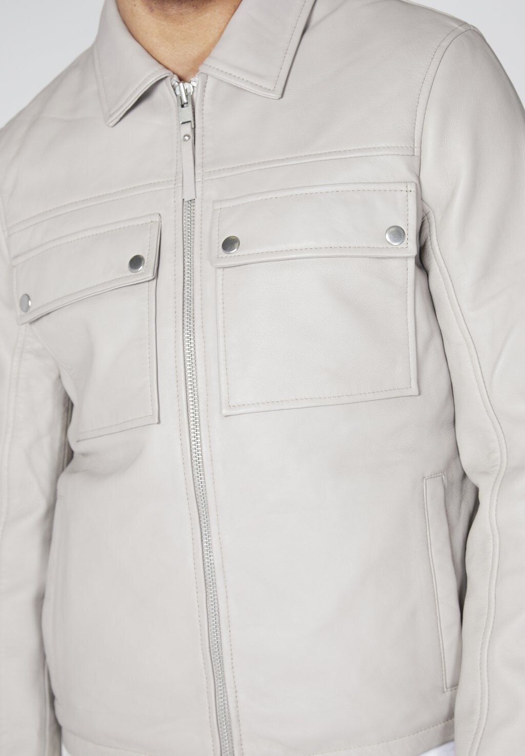 

Кожаная куртка DOUBLE POCKET Bolongaro Trevor, цвет Stone