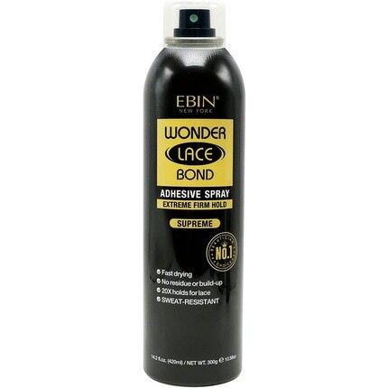 

Ebin Wonder Lace Bond парик клей-спрей Supreme 420 мл экстремально сильная фиксация Ebin New York