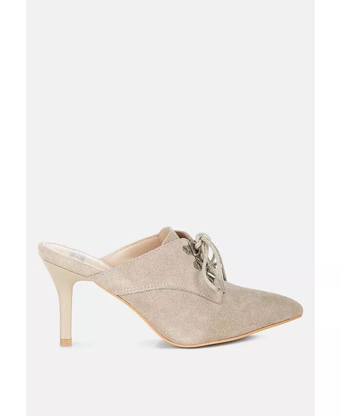 Туфли-мюли Miladi Suede Stiletto Rag & Co, коричневый/бежевый