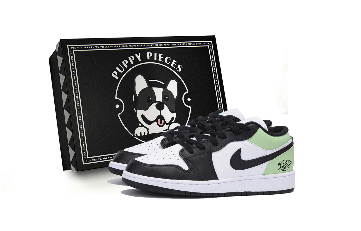 

Кроссовки Air Jordan 1 Vintage Basketball Shoes Men Low-top Black/Green, черный