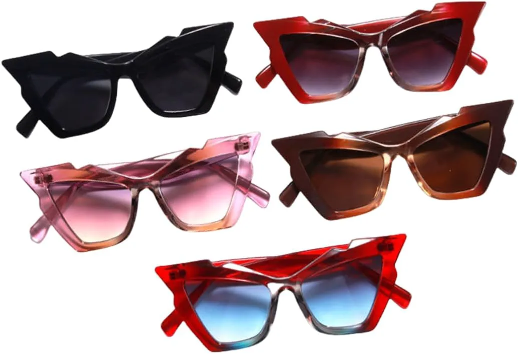 

Полихромные ретро-солнцезащитные очки «кошачий глаз» для женщин, градиентные оттенки, защита от УФ-излучения UV400, модные очки VRTRFFTR, Redblue-grayblue