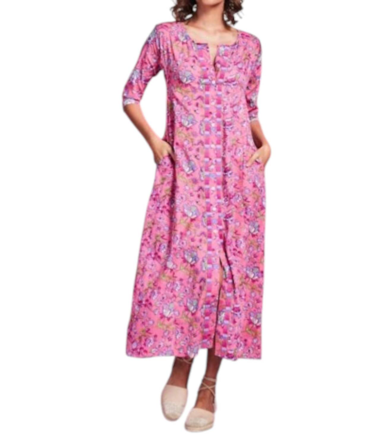 

Embroidered Blair Long Kurta In Palermo Pink Ro's Garden