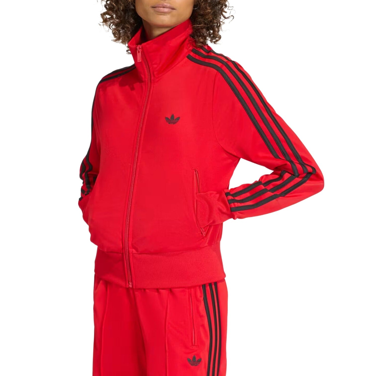 (WMNS) Спортивная футболка Adidas Firebird Classic Track Top 'Better Scarlet Black' — фото 2