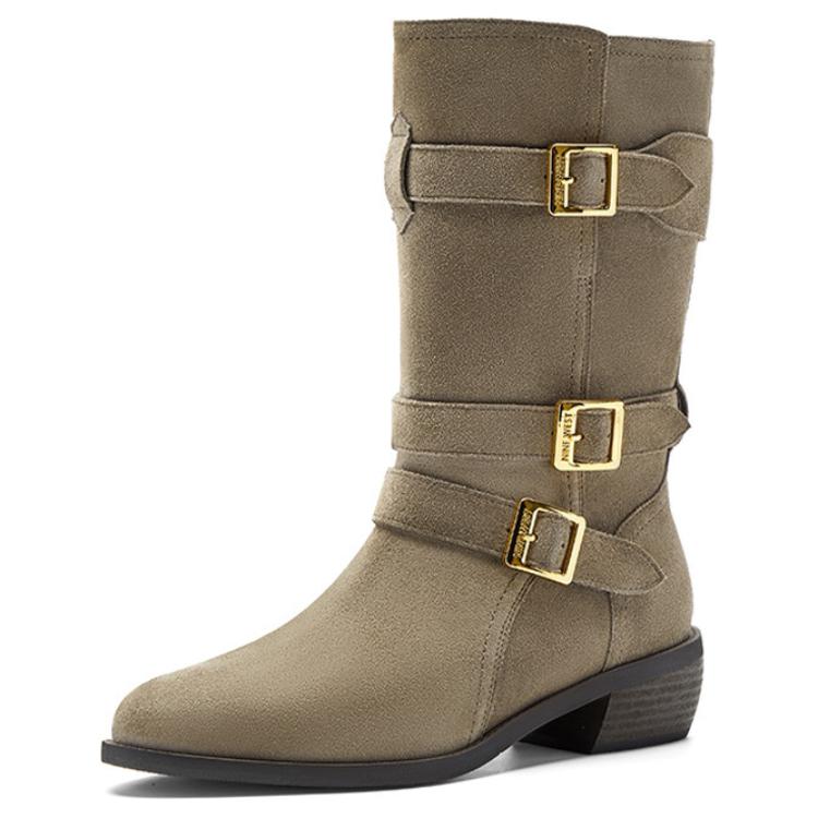 NINE WEST Женские замшевые ботинки на каблуке 4,5 см с меховой подкладкой черные, цвет Black (Fleece-Lined) — фото 4