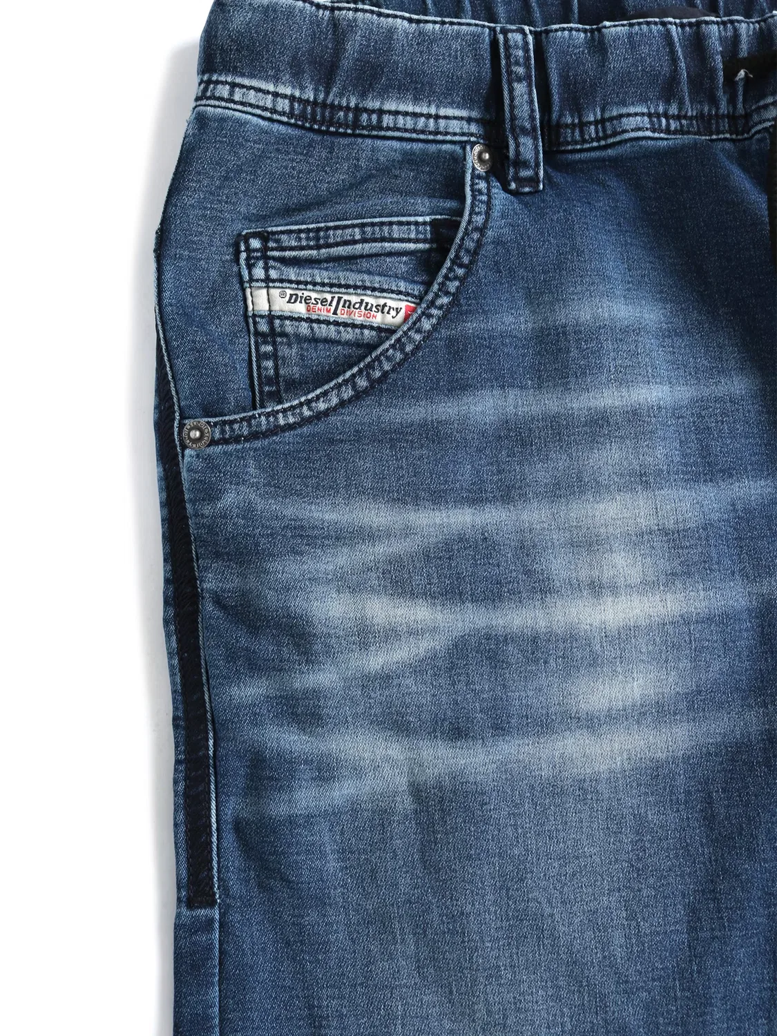 Зауженные джинсы Diesel 2030 D-KROOLEY JOGGJEANS Superstretch & Supersoft синего цвета — фото 4