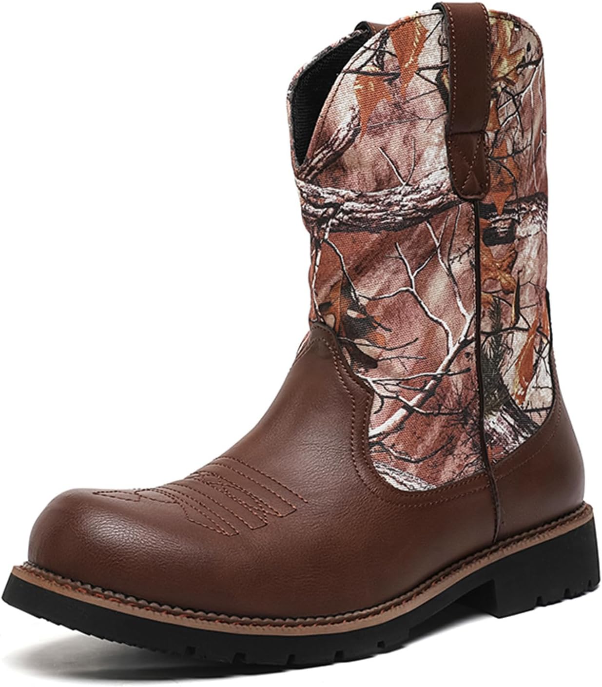 

Мужские ковбойские сапоги SPWAGYM, на пятку, с ретро-дизайном в стиле кантри, с закругленным носком, коричневый