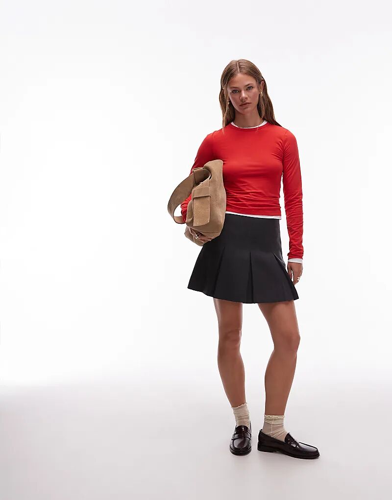 

& Other Stories мини-юбка в складку серого цвета