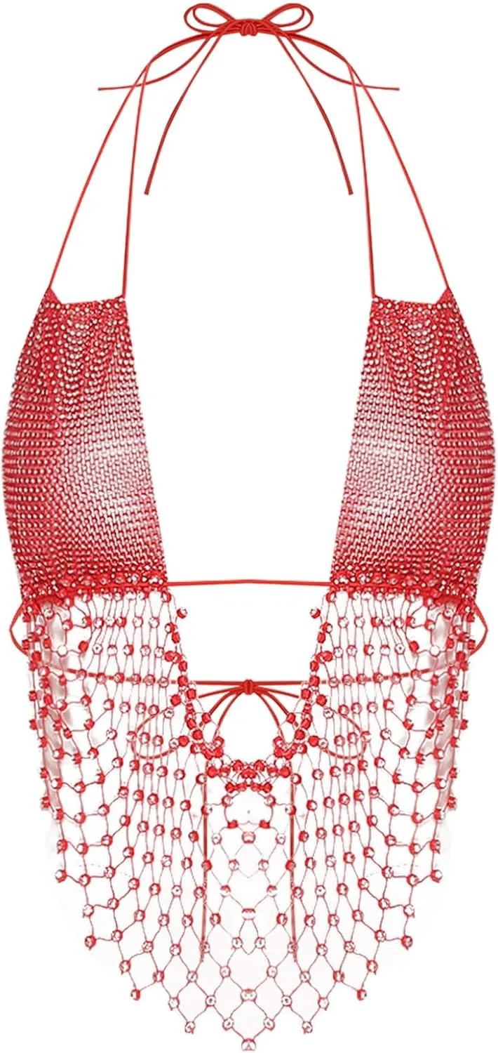 

Sholeno топ-бикини для женщин с пайетками и сеткой, открытая спина