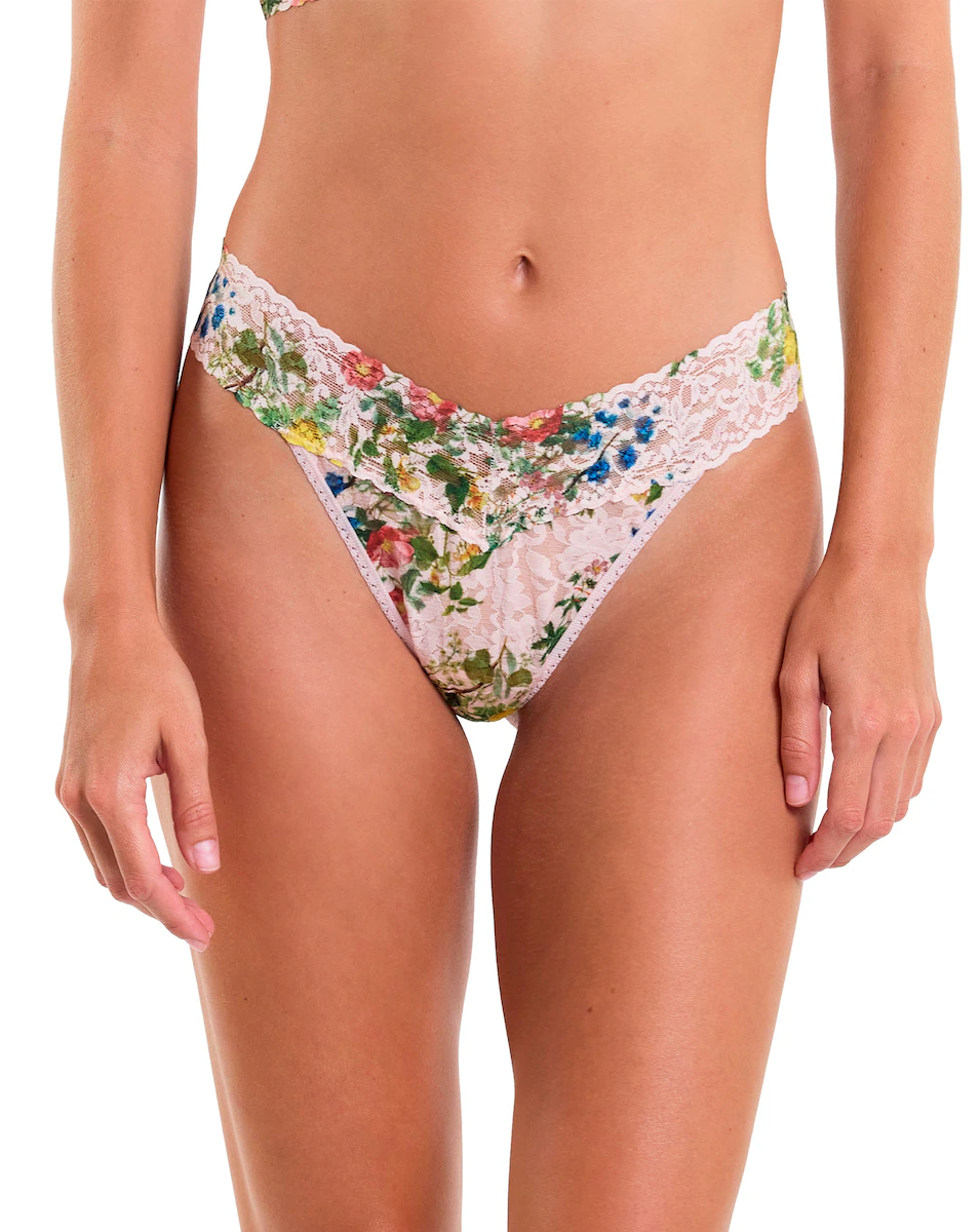 

V-образные кружевные стринги с высокой талией Hanky Panky, цвет Rosa