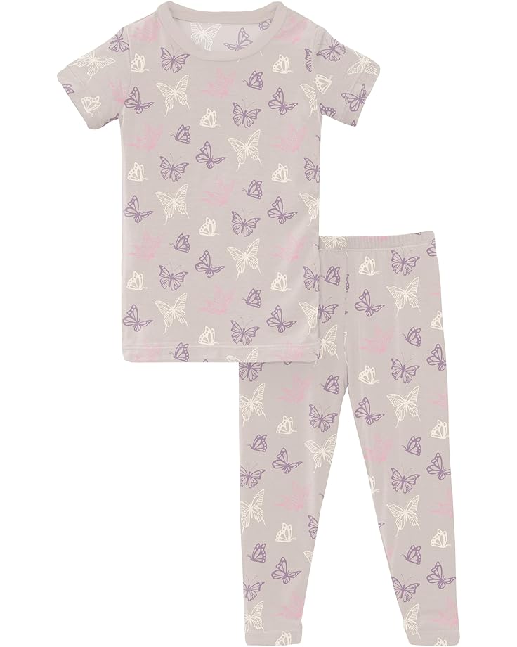 

Пижама Kickee Pants Kids Print Short, цвет Latte Butterflies