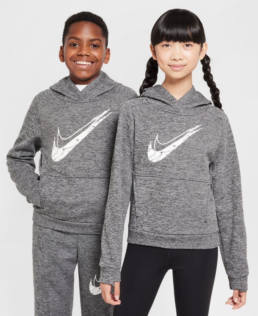 Толстовка Therma-FIT с защитой от пятен для мальчиков и девочек 8-18 лет Nike, Black, Gray — фото 3