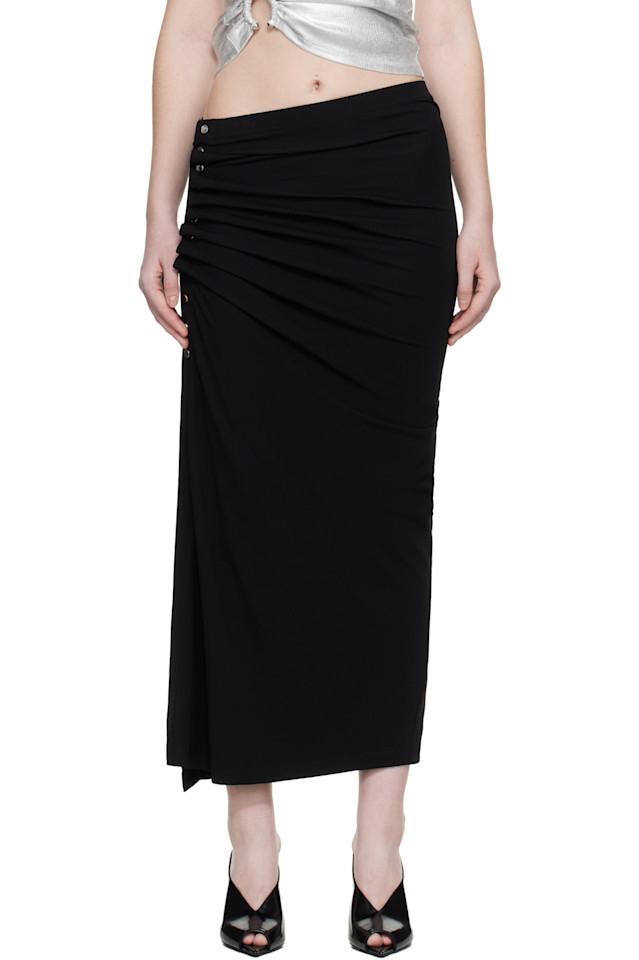 

Драпированная юбка миди Rabanne, черный