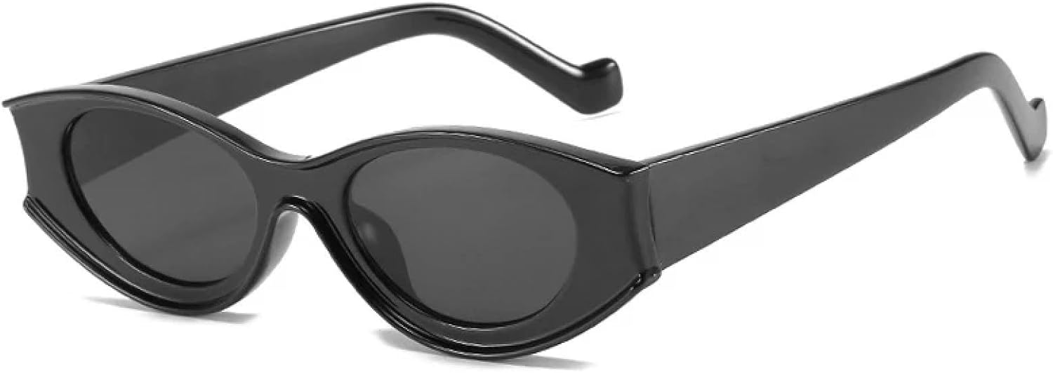 

Винтажные солнцезащитные очки «кошачий глаз» для женщин и мужчин, маленькие, красочные, в стиле ретро, ​​стимпанк, с защитой от УФ-излучения UV400 UATXTAU, C1 Black-black