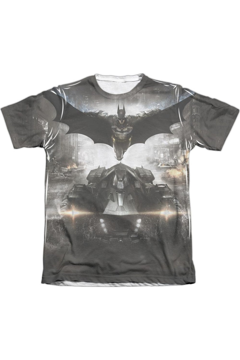 

Футболка с коротким рукавом из полиэстера/хлопка для взрослых с постером Batman Arkham Knight Gildan, белый