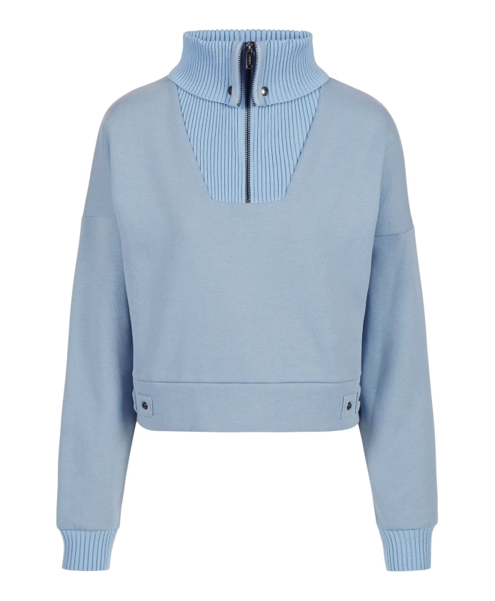 

Укороченная толстовка из ворсистой ткани с длинным трикотажным воротником. Iceberg, синий