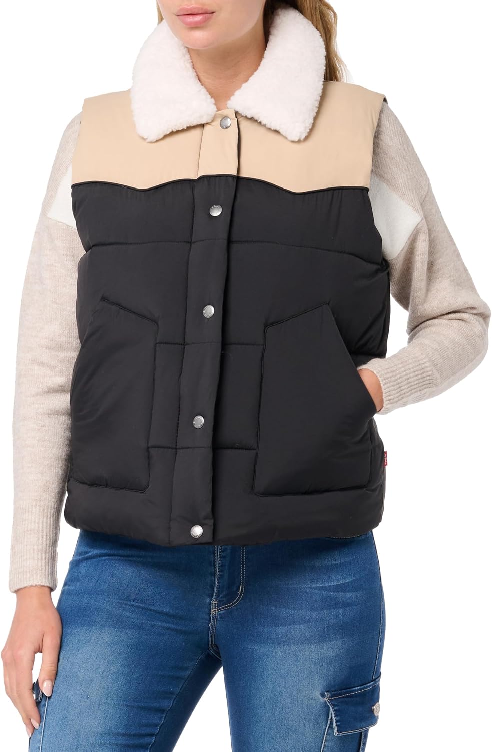 

Levi's Женская вестерн-жилетка-пуховик, Black