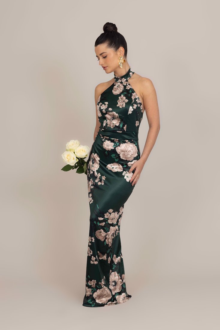 

Платье WAL G PETITE ABIGAIL HALTER NECK DRESS, Forest Green Print/Dark Green