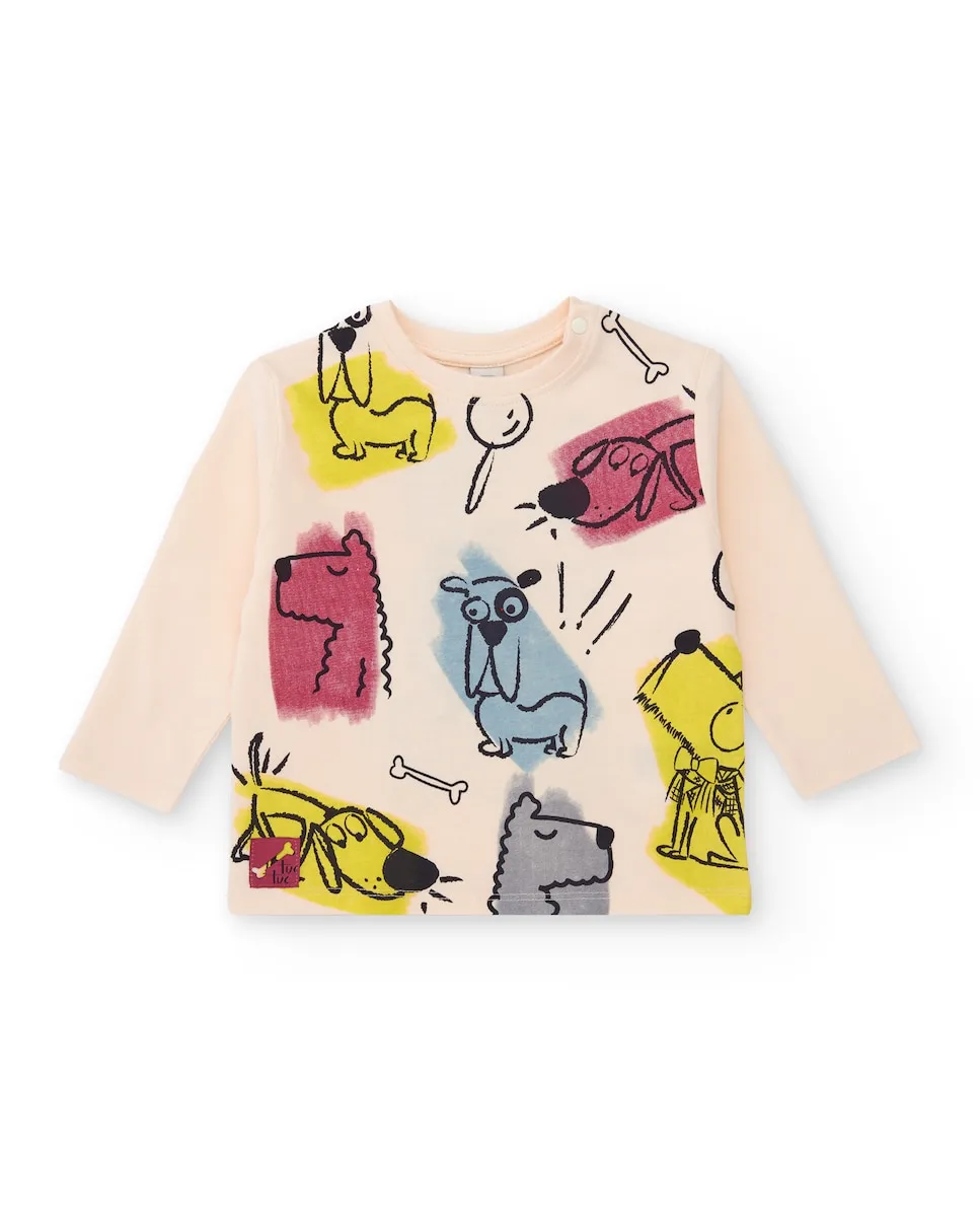 

Красная детская толстовка с рисунком разных собак Tuc tuc