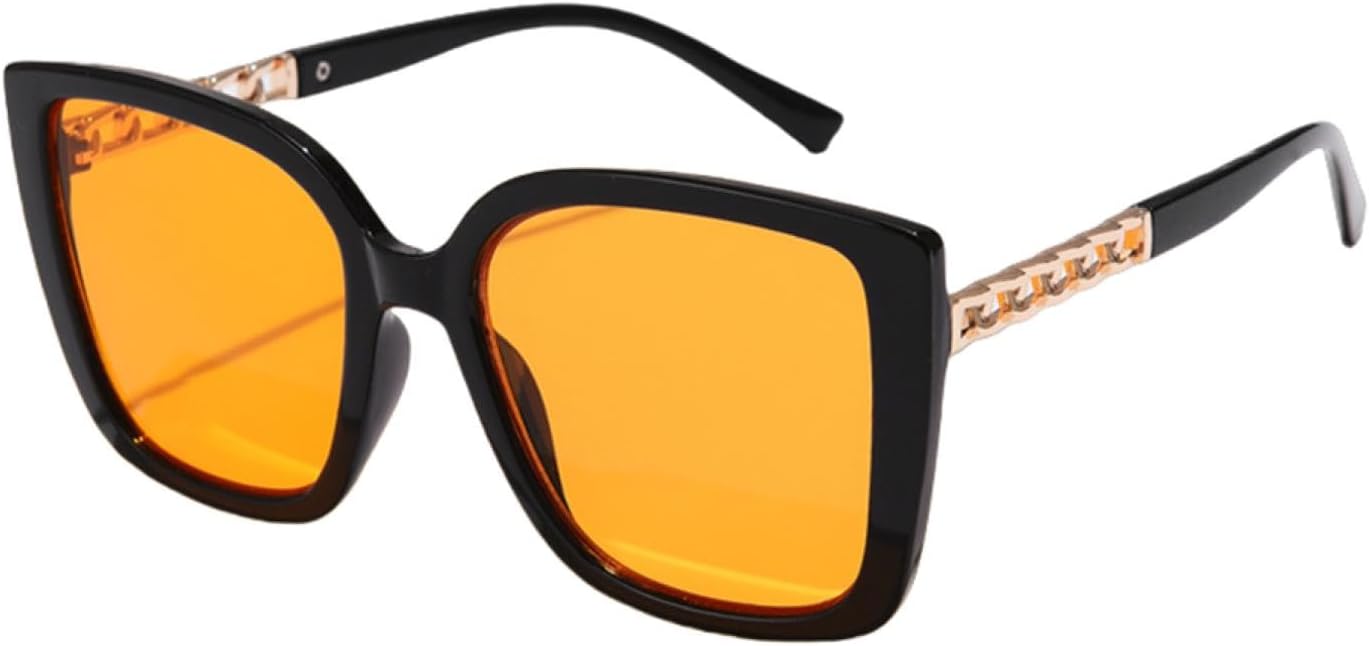 

Модные солнцезащитные очки большого размера для женщин, винтажные солнцезащитные очки в крупной оправе, роскошные очки для украшения дома и улицы TKKTLLT, Black Orange