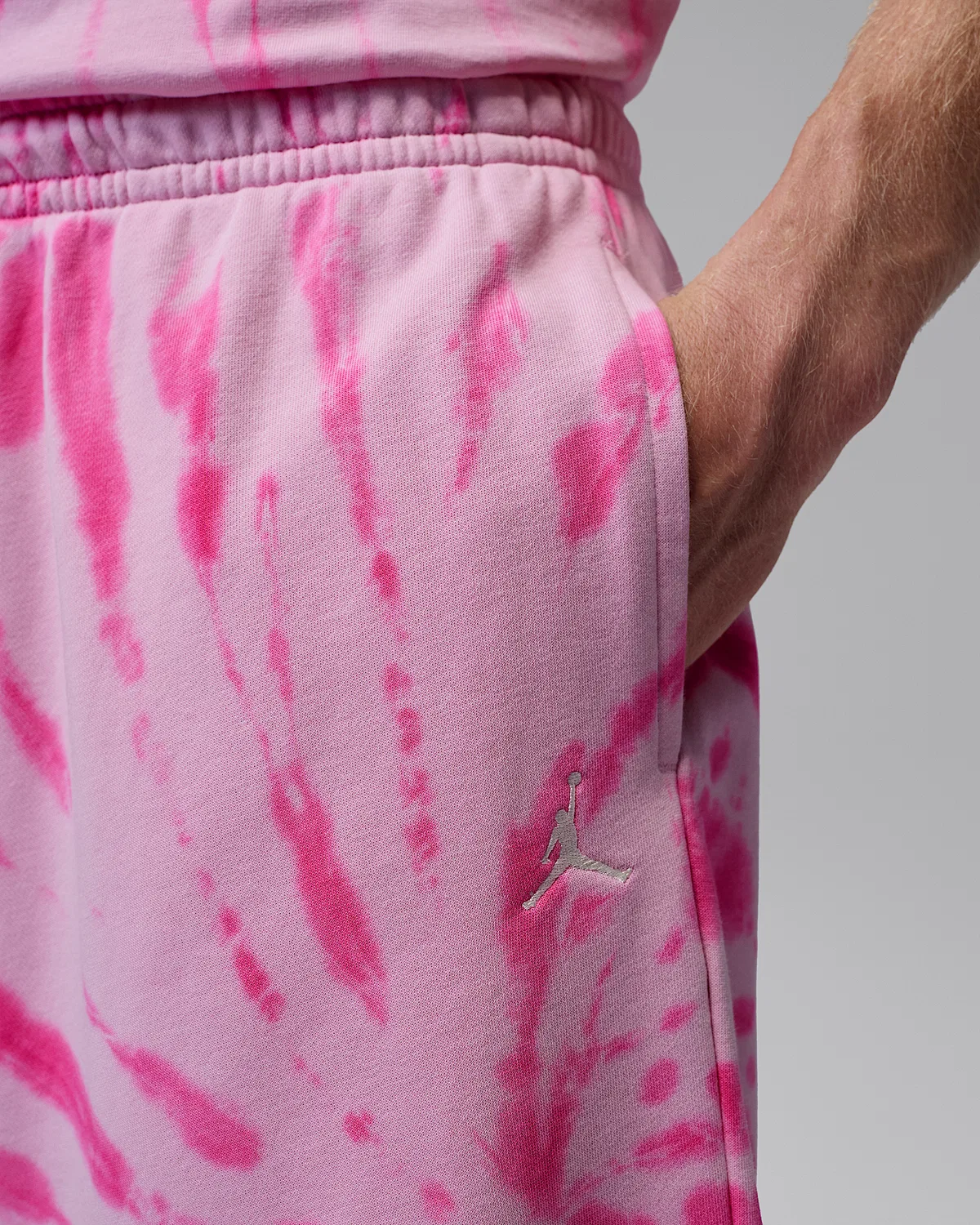 Мужские шорты Tie-Dye Festival Jordan Brooklyn Fleece, Iced Carmine/Pinksicle/Pale Ivory — фото 4